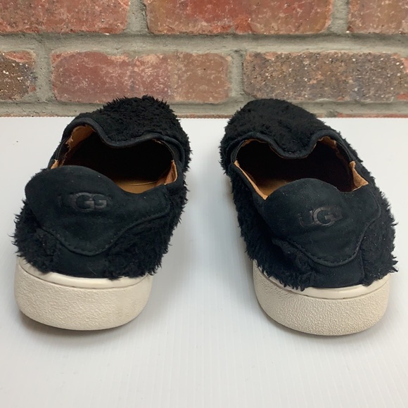 UGG Ricci Slip-on Black Fuzzy Trainers, 8 1/2 - Picture 6 of 11